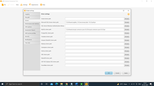 Aurora SQL Server - Configure Global Settings